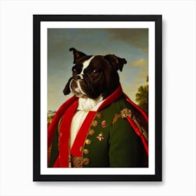 Bulldog Renaissance 2 Portrait Oil Painting Art Print