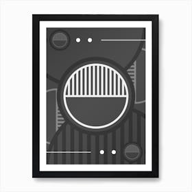 Geometric Glyph Abstract Array in White and Gray n.0080 Art Print