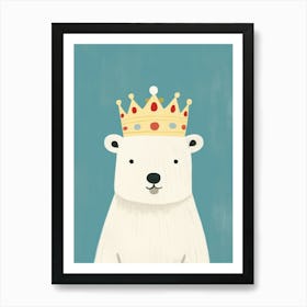 Little Polar Bear 2 Wearing A Crown Art Print