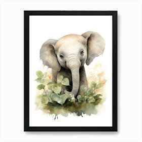 Elephant Painting Photographing Watercolour 3 Art Print