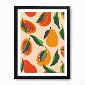 Tropical Fruit Pattern Illustration 3 Art Print