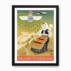 Yugoslavia Jat, Yugoslavian Airways Transport Art Print