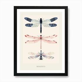 Colourful Insect Illustration Dragonfly 2 Poster Art Print