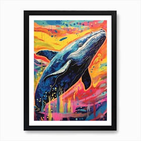 Colour Burst Whale 1 Art Print