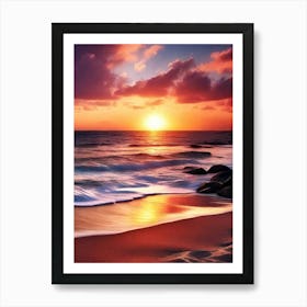 Sunset On The Beach 948 Art Print