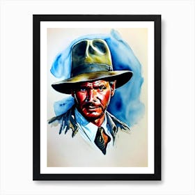 Harrison Ford In Indiana Jones And The Raiders Of The Lost Ark Watercolor Art Print