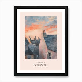 Mornings In Cornwall Rooftops Morning Skyline 2 Art Print