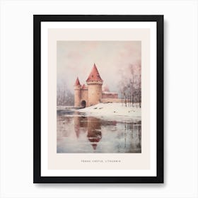 Dreamy Winter Painting Poster Trakai Castle Lithuania 1 Art Print