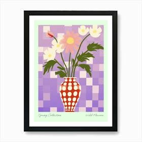 Spring Collection Wild Flowers Lilac Tones In Vase 1 Art Print