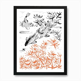 Koi Fish Japanese Art Print