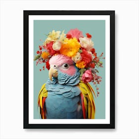 Bird With A Flower Crown Budgerigar 2 Art Print