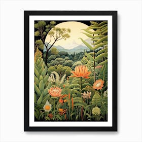 Kirstenbosch Botanical Gardens South Africa Henri Rousseau Style 2 Art Print