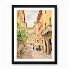 Verona, Italy Watercolour Streets 1 Art Print