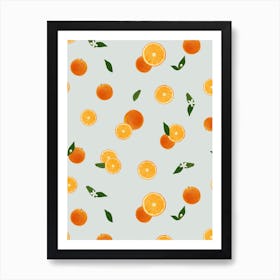 Orange Leaves Flowers Art Print