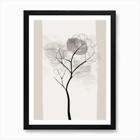 Tree Line Art Abstract 8 Art Print