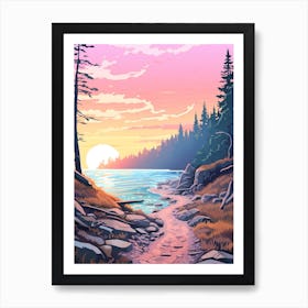 Juan De Fuca Marine Trail Canada 2 Hike Illustration Art Print