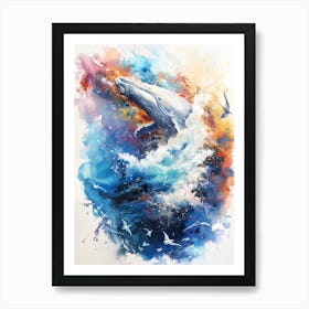 Arctic Whales Bathing Art Print