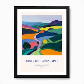 Colourful Abstract Yorkshire Dales National Park England 2 Poster Blue Art Print