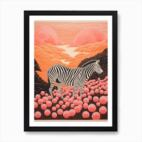 Zebra Line Illustration 1 Art Print