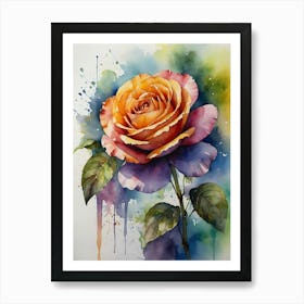 Rose Watercolor Painting 1 Art Print