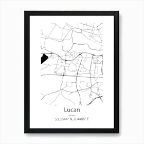 Lucan,Ireland Minimalist Map Art Print