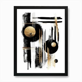 Abstract Black And Gold Painting 11 Art Print