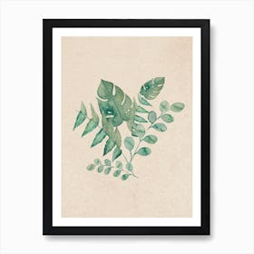 Watercolor Jungle Leaves - Bloomery Decor Art Print