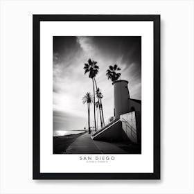 Poster Of San Diego, Black And White Analogue Photograph 1 Art Print