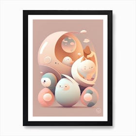 Phase Kawaii Kids Space Art Print