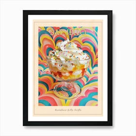 Rainbow Layered Jelly Trifle Retro Collage 1 Poster Art Print