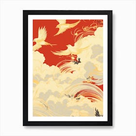 Doves In The Sky Art Print