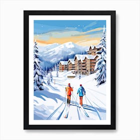 Sun Peaks Resort   British Columbia Canada, Ski Resort Illustration 2 Art Print