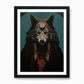 Japanese Wolf Native American 1 Art Print