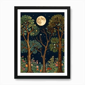 William Morris Moonlight In The Forest 40 Art Print