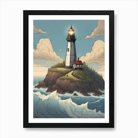 Lighthouse Watercolor 1 Art Print