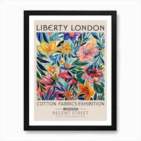 Liberty London Print William Morris Textiles Matisse Style Flowers Art Print