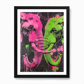 Two Elephants Kissing 1 Art Print