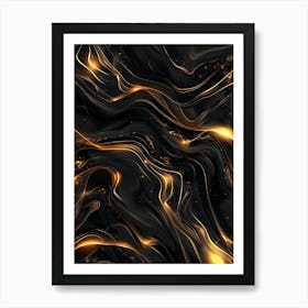 Abstract Gold And Black Background 1 Art Print