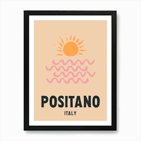 Positano, Italy, Graphic Style Poster 4 Art Print