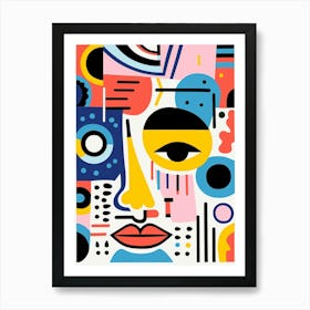 Bold Line Face Illustration 2 Art Print