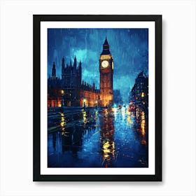 Fantasy Rainy Night In London 13 Art Print