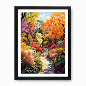 Monets Garden, Usa In Autumn Fall Illustration 2 Art Print