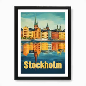 Aihrgdesign A Vintage Travel Poster Of Stockholm 3 Art Print