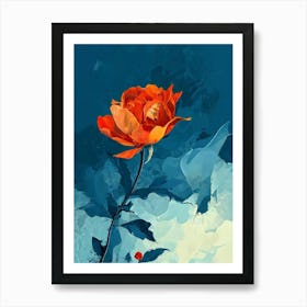 Orange Rose Art Print