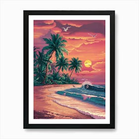 Sunset At The Beach 5 Art Print