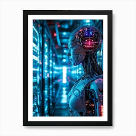 Cybernetic Brain Connectivity Seamlessly Connecting Human Intellect With Ai And Robotics Neural Syn (5) Art Print