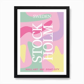 Stockholm Wall Eight City Art Print