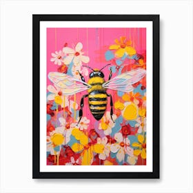 Honeycomb Bee Colour Pop 6 Art Print