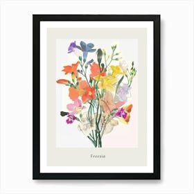 Freesia 1 Collage Flower Bouquet Poster Art Print