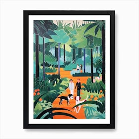 Painting Of A Dog In Shanghai Botanical Garden, China In The Style Of Matisse 04 Art Print